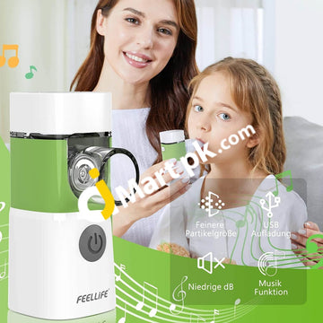 Feellife Aerego Portable Inhaler Mesh Nebuliser With Music Function And 2 Medicine Cups - Imported